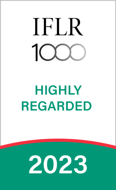 “Highly Regarded” in IFLR1000 Leading Lawyer 2023 Ratings